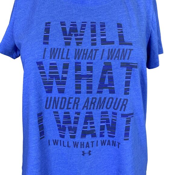 Under Armour Womens T Shirt Top Athletic Loose Fit HeatGear Blue Medium - Picture 2 of 8